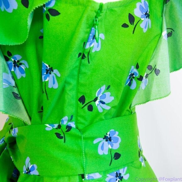 NEW kate spade Tea garden toss cotton midi dress, Green floral - Picture 14 of 16